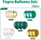 Balloons Green Gold White, 35pcs Dark Green White Metallic Chrome Green Gold Confetti Latex Balloons, Green Party Balloons Kit for Jungle Safari Dinosaur Birthday Party Wedding Baby Shower Decorations